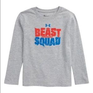 💪 Under Armour Kids’ Beast Squad Long Sleeve Tee – Gray, Size Small